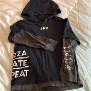 Boys long sleeve print shirt with hood